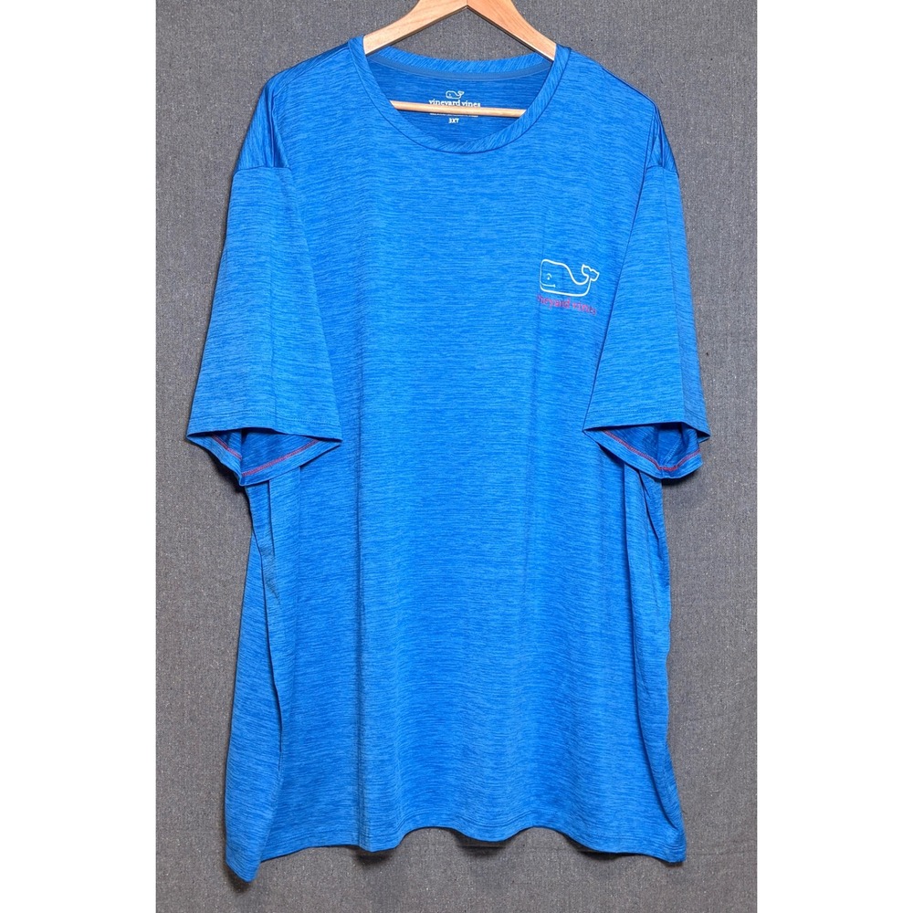 Vineyard Vines Performance Shirt Mens 3XT Blue Heathered Whale Logo Tee